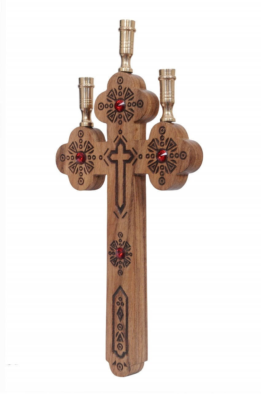 3 Candles Wood Cross