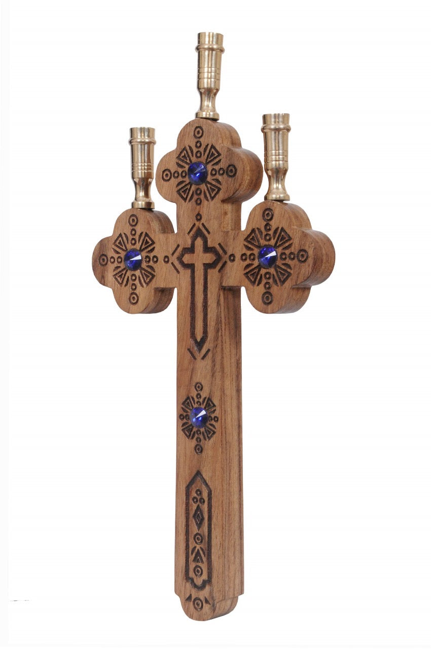 3 Candles Wood Cross