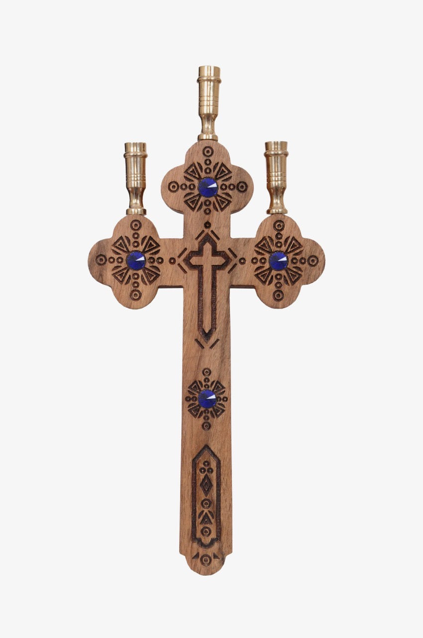 3 Candles Wood Cross