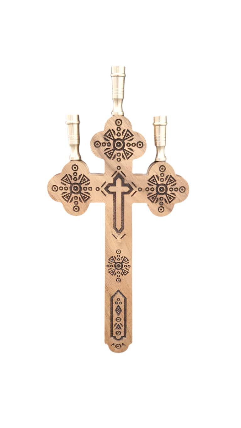 3 Candles Wood Cross