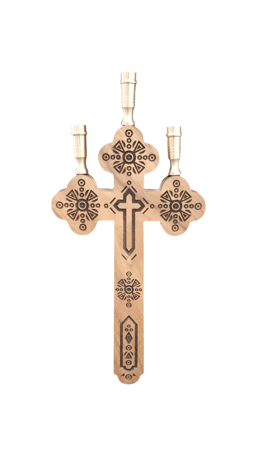 3 Candles Wood Cross