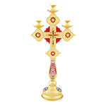 Load image into Gallery viewer, 3 Candles Metal Cross
