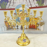 Load image into Gallery viewer, Orthodox Enameled Long Candle stand
